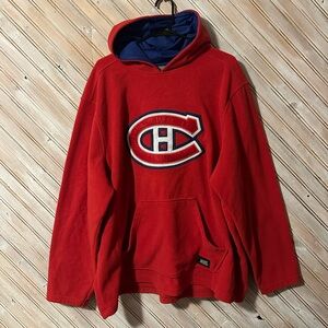 NHL Vintage Fleece Red & Blue HABS Montreal Canadiens Sweater by Ilanco